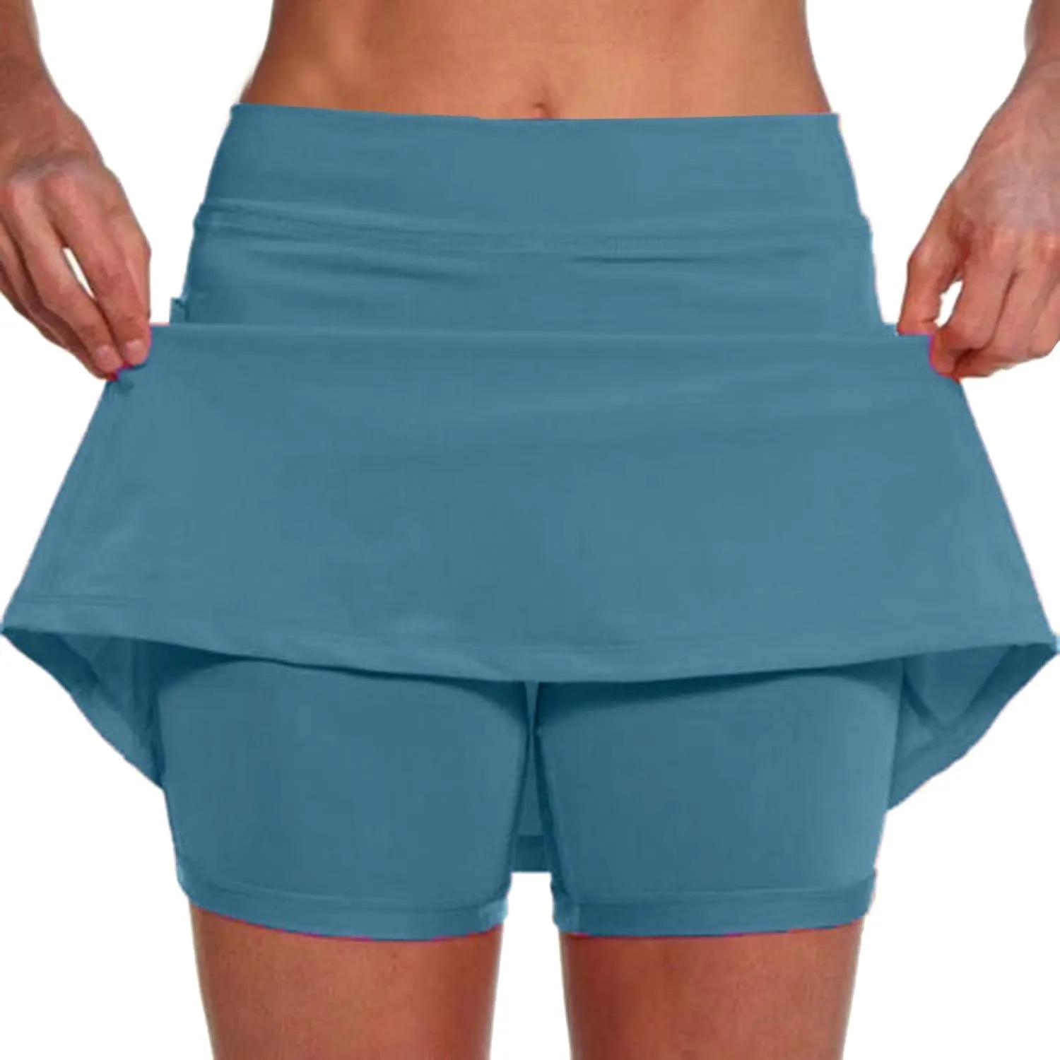 Tennis Skirt for Women with Pockets Shorts Elastic High Waisted Athletic Golf Skorts Running Workout Skirts 2 in 1