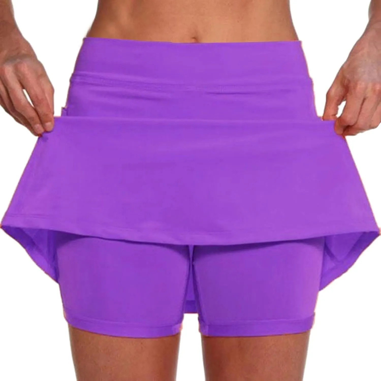 Tennis Skirt for Women with Pockets Shorts Elastic High Waisted Athletic Golf Skorts Running Workout Skirts 2 in 1