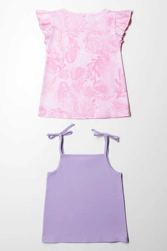 The Little Mermaid 2Pk Tshirt Purple