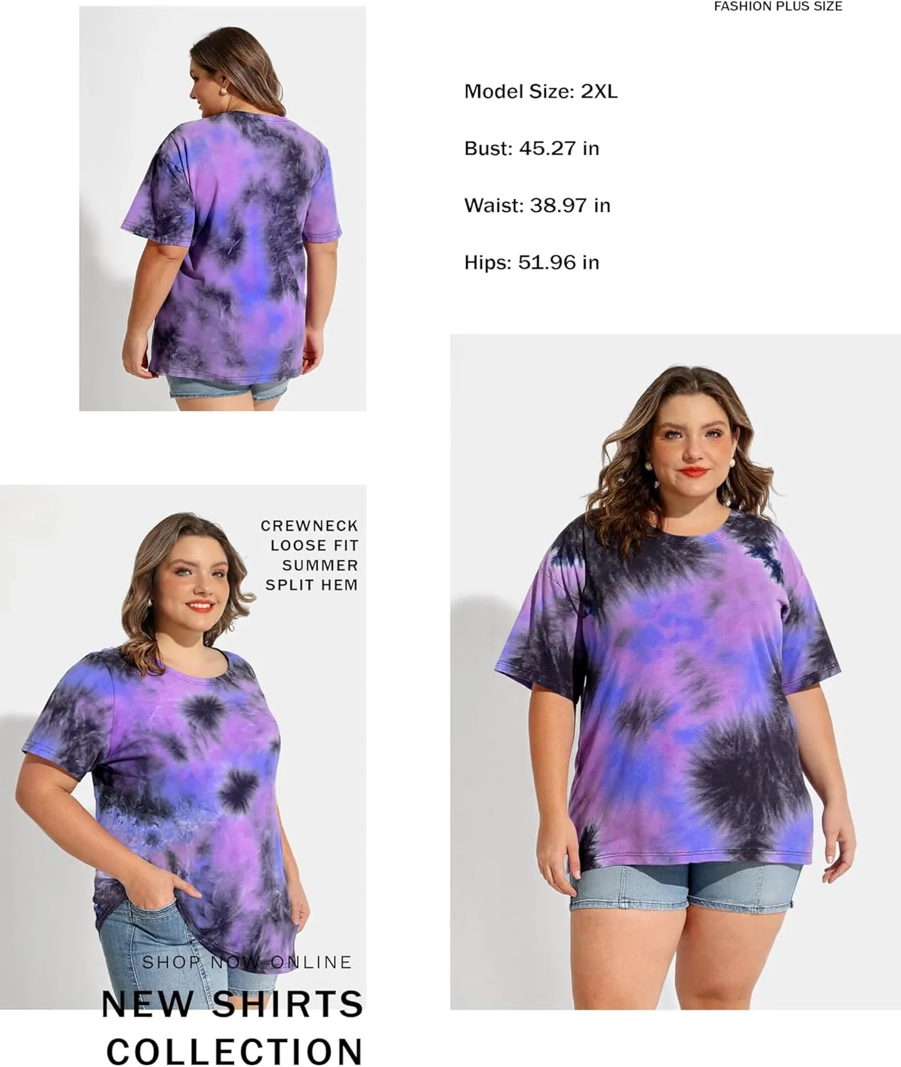 TIYOMI Plus Size Distressed Oversized T-Shirts Short Sleeve Tops for Women Crewneck Shirts XL-5XL