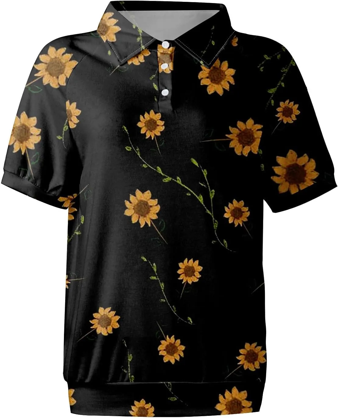 Tops for Women Trendy Short Sleeve Vacation Outfits Blouses Casual Summer Collared Shirts Polo Banded Hem