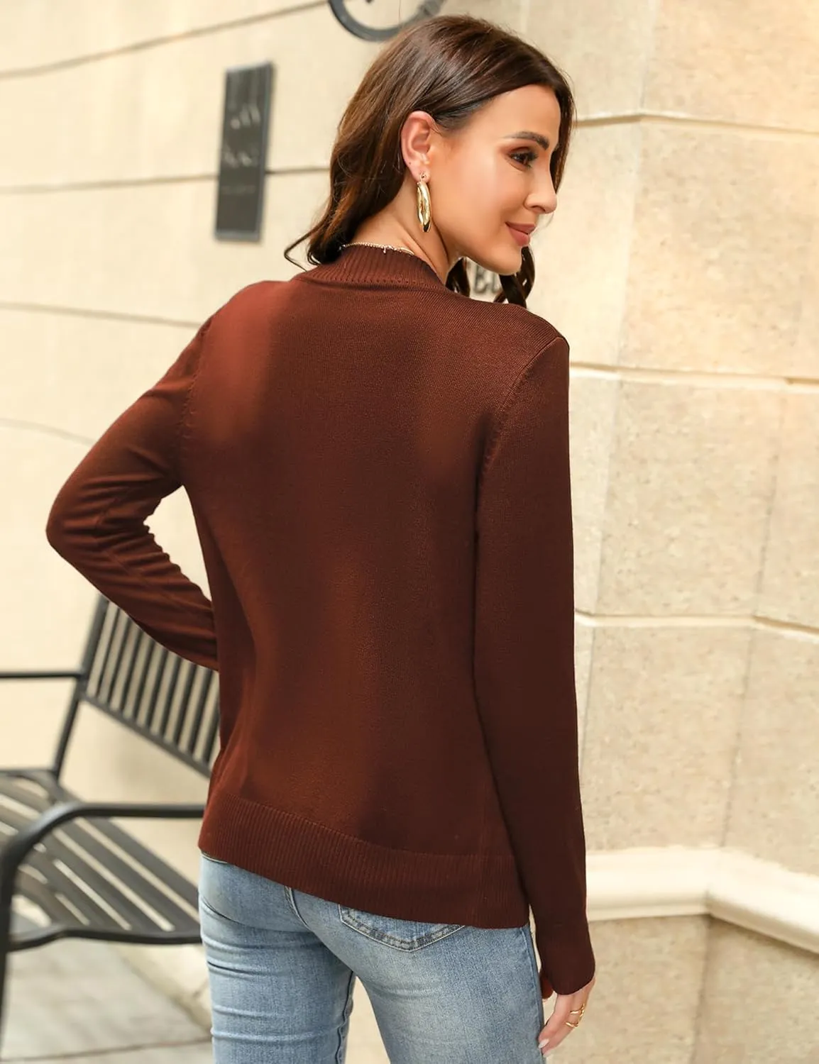 Totatuit Womens Long Sleeve Knitted Zip Up Sweater Cardigans Sweaters Lightweight Zipper Sweatshirts Jacket