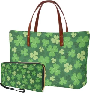 Tote Bag and Wallet Set for Women Handbags with Matching Wallets Satchel Purse 2PCS Clutch Purse for Outdoor