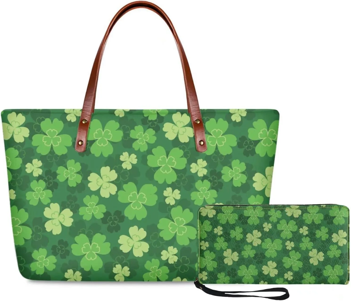 Tote Bag and Wallet Set for Women Handbags with Matching Wallets Satchel Purse 2PCS Clutch Purse for Outdoor