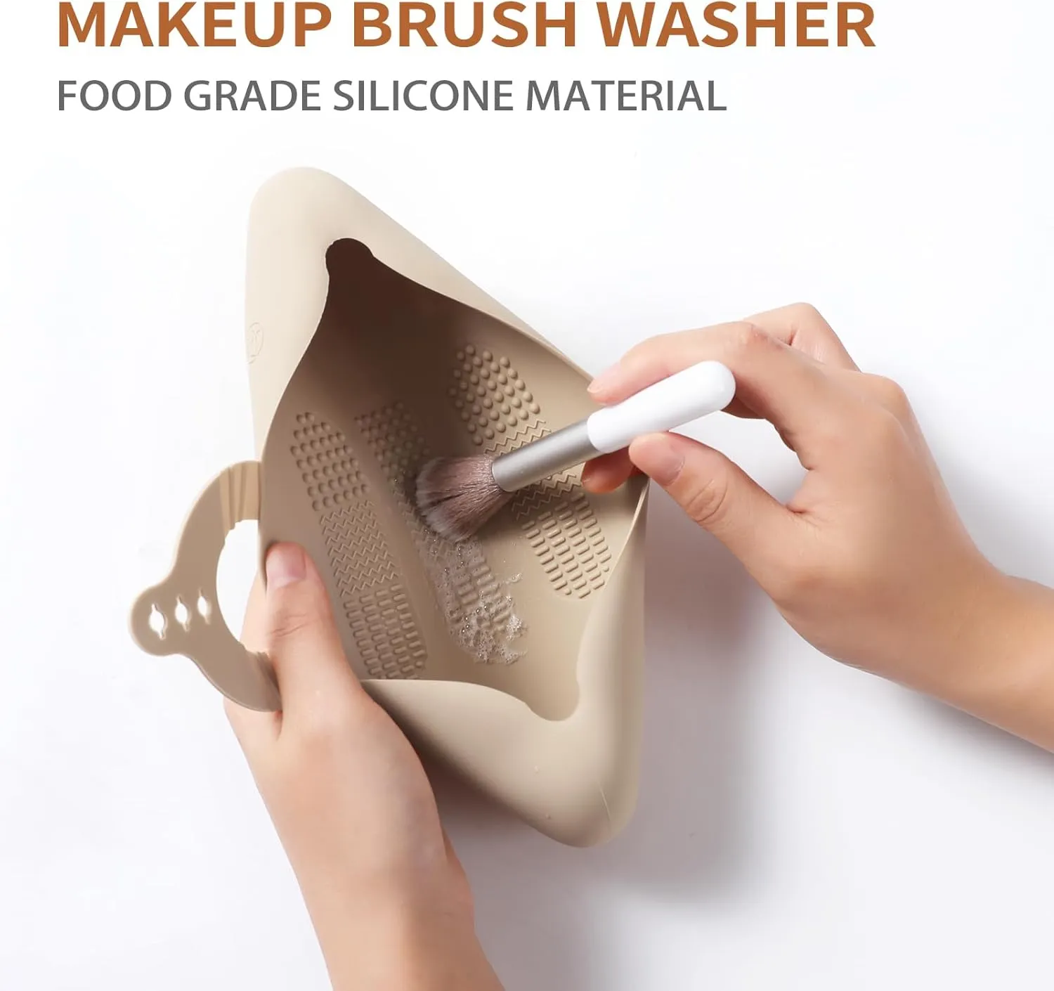 Travel Makeup Brush Holder - Anti-fall Out Silicone Portable Cosmetic Face Brushes Holder, Soft Travel Cosmetic Bag