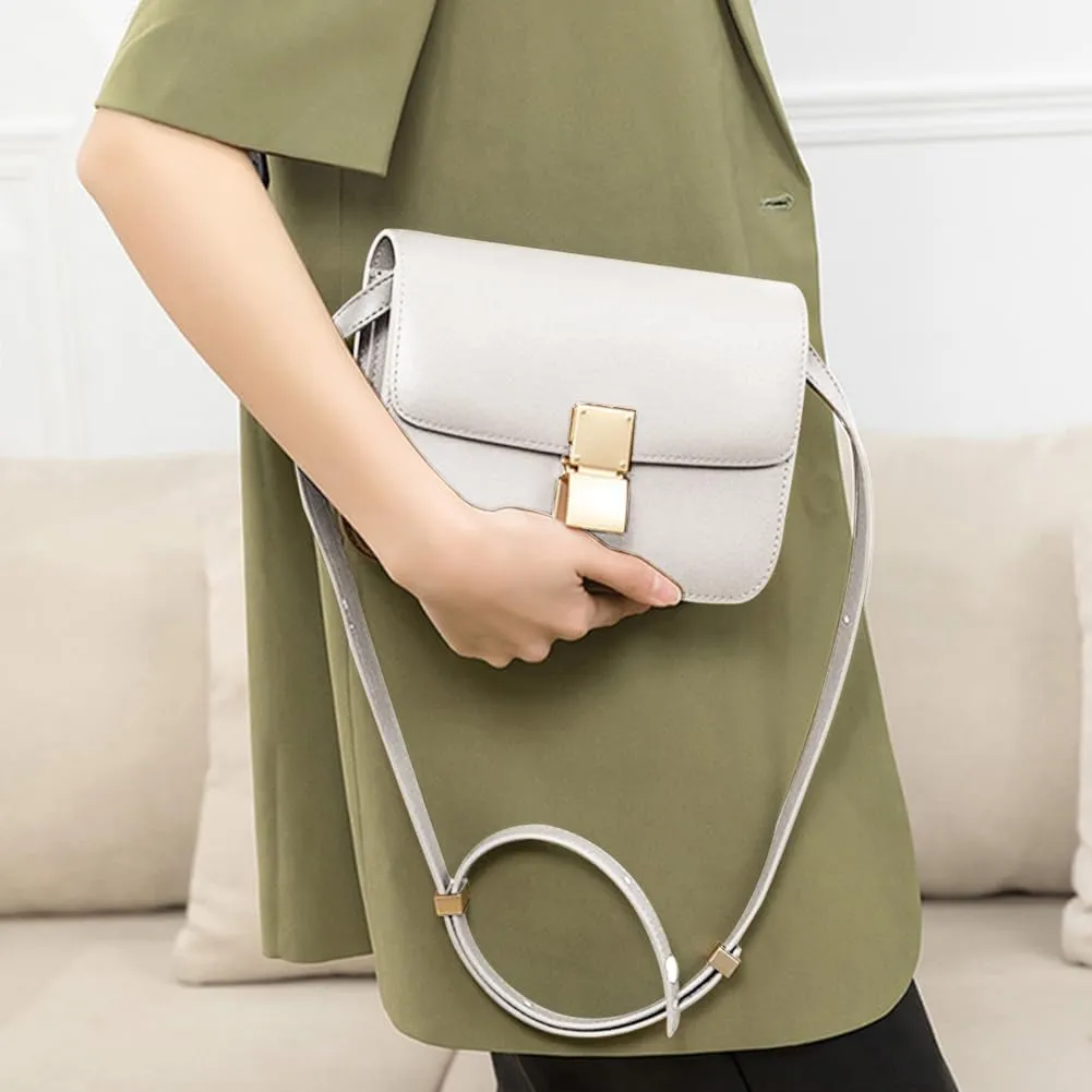 Trendy Square Shoulder Bags, Small Crossbody Purses for Women PU Leather Satchel Handbag Adjustable Strap