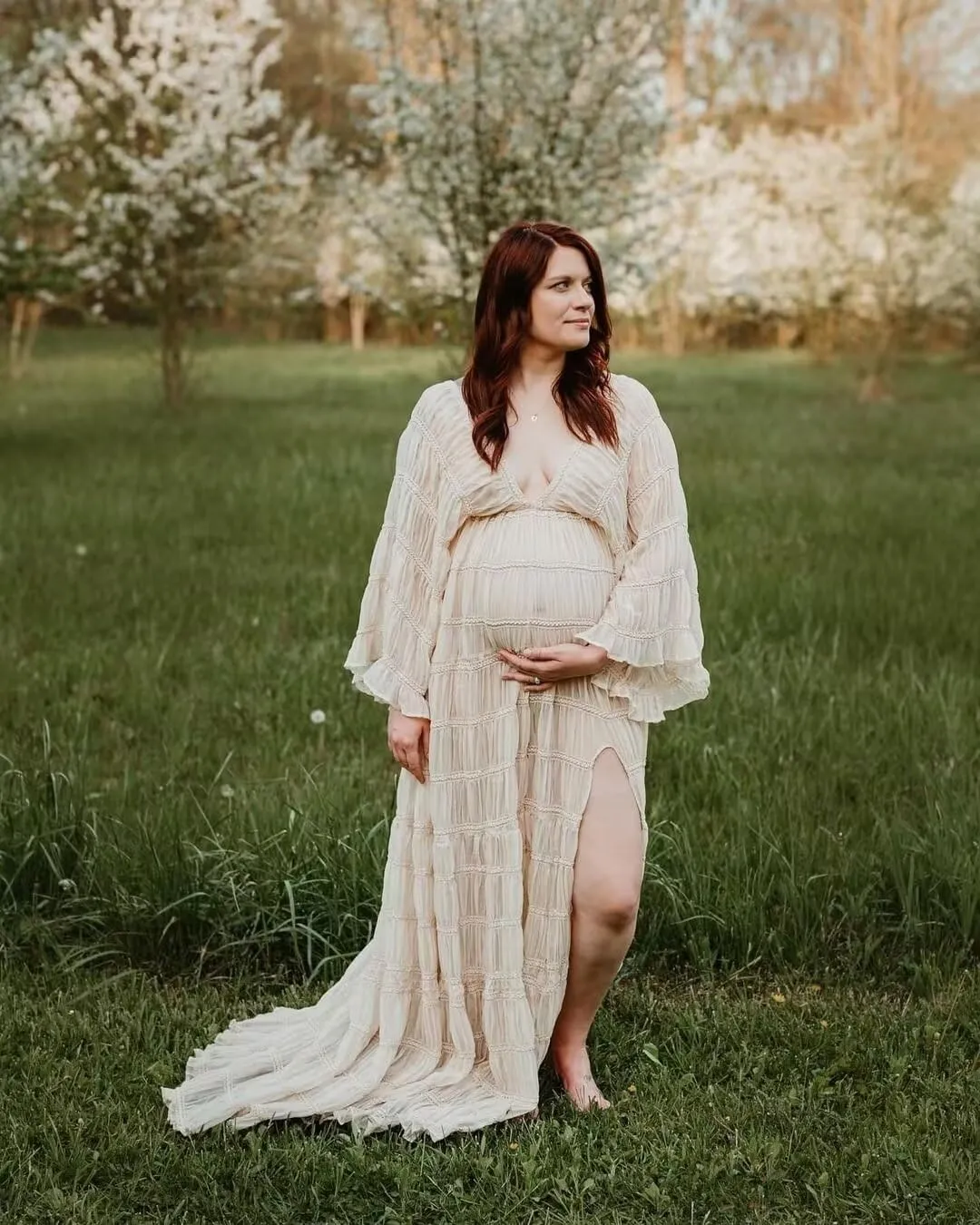 Tulle Maternity Dresses for Photoshoot Boho Off Shoulder Robes Bridal Lingerie Baby Shower Pregnancy Gowns