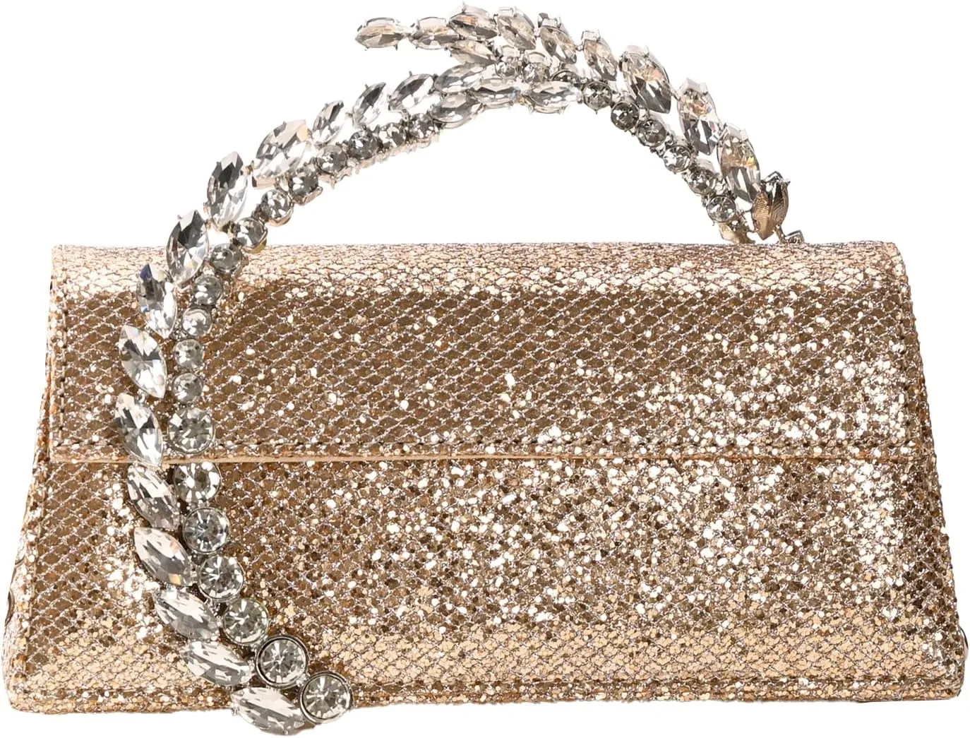URAWOW Rhinestone Evening Clutch for Women Shiny Sparkly Handbags for Party Wedding Chic Satin Purses