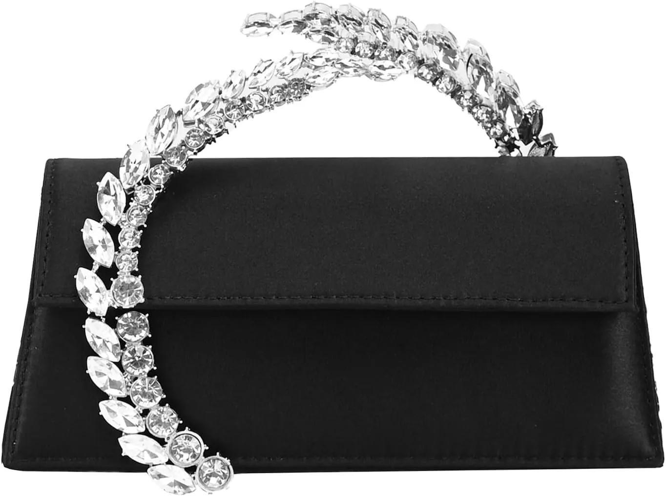 URAWOW Rhinestone Evening Clutch for Women Shiny Sparkly Handbags for Party Wedding Chic Satin Purses