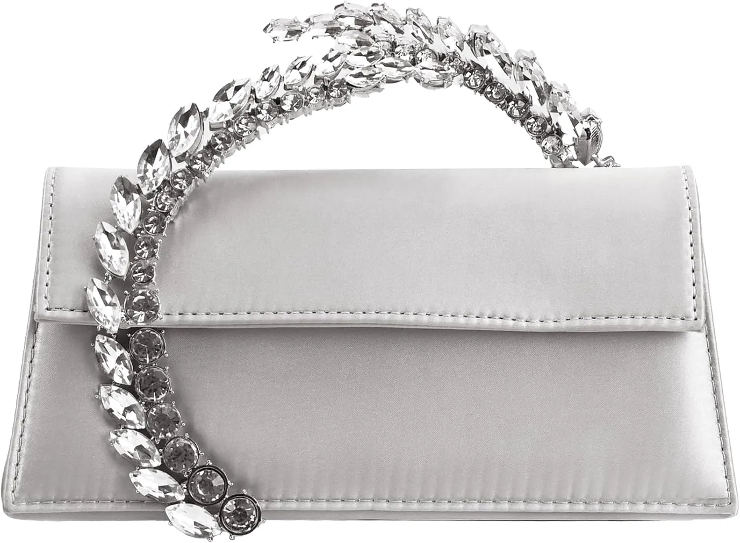 URAWOW Rhinestone Evening Clutch for Women Shiny Sparkly Handbags for Party Wedding Chic Satin Purses