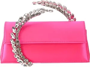 URAWOW Rhinestone Evening Clutch for Women Shiny Sparkly Handbags for Party Wedding Chic Satin Purses