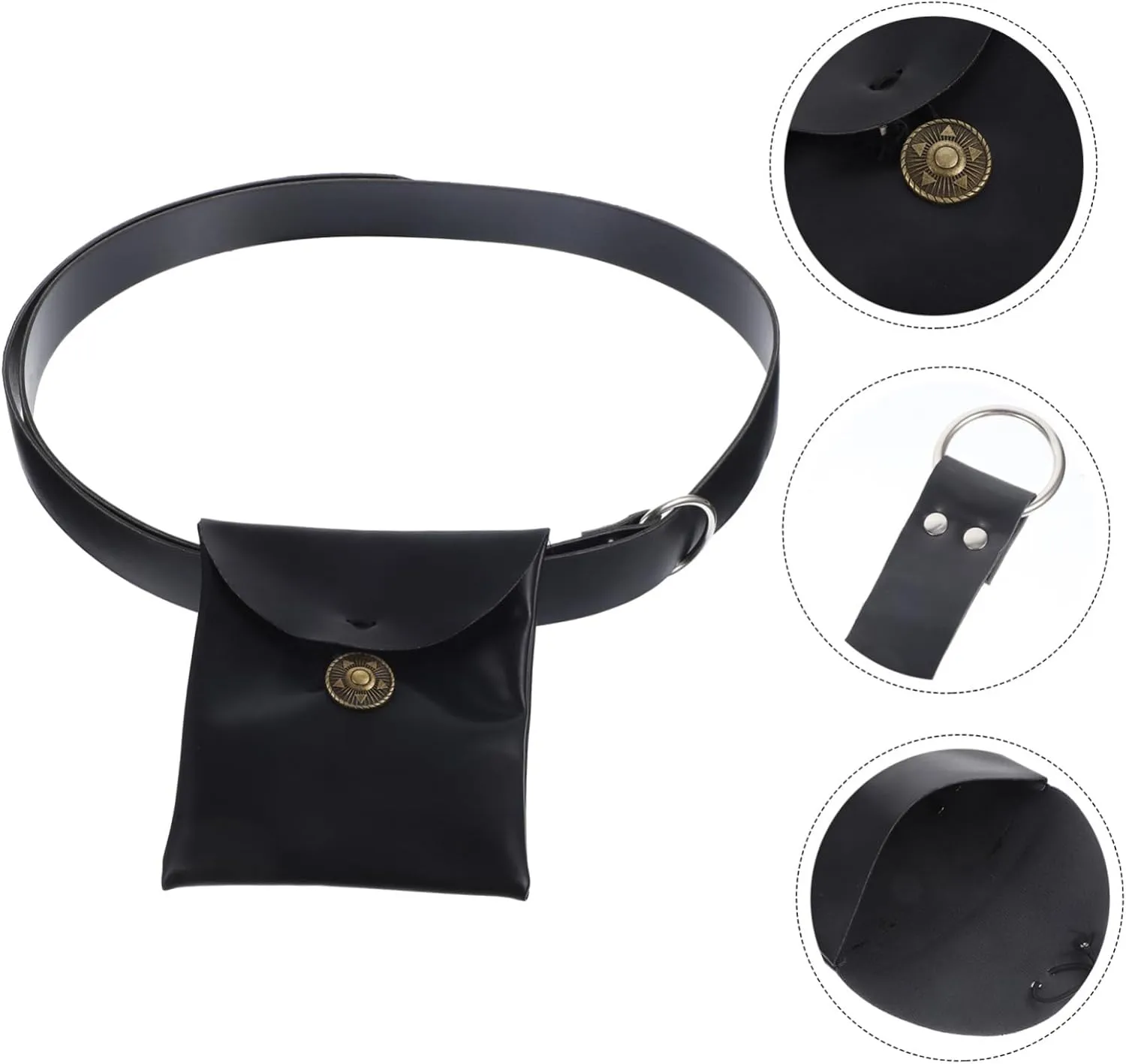 VALICLUD Waist Pouch Bag Easy to Carry Medieval Style Fanny Pack Pu Leather Portable and Compact for Travel