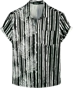 VATPAVE Mens Hawaiian Flamingo Shirts Casual Tropical Short Sleeve Button Down Shirt Summer Beach Shirts