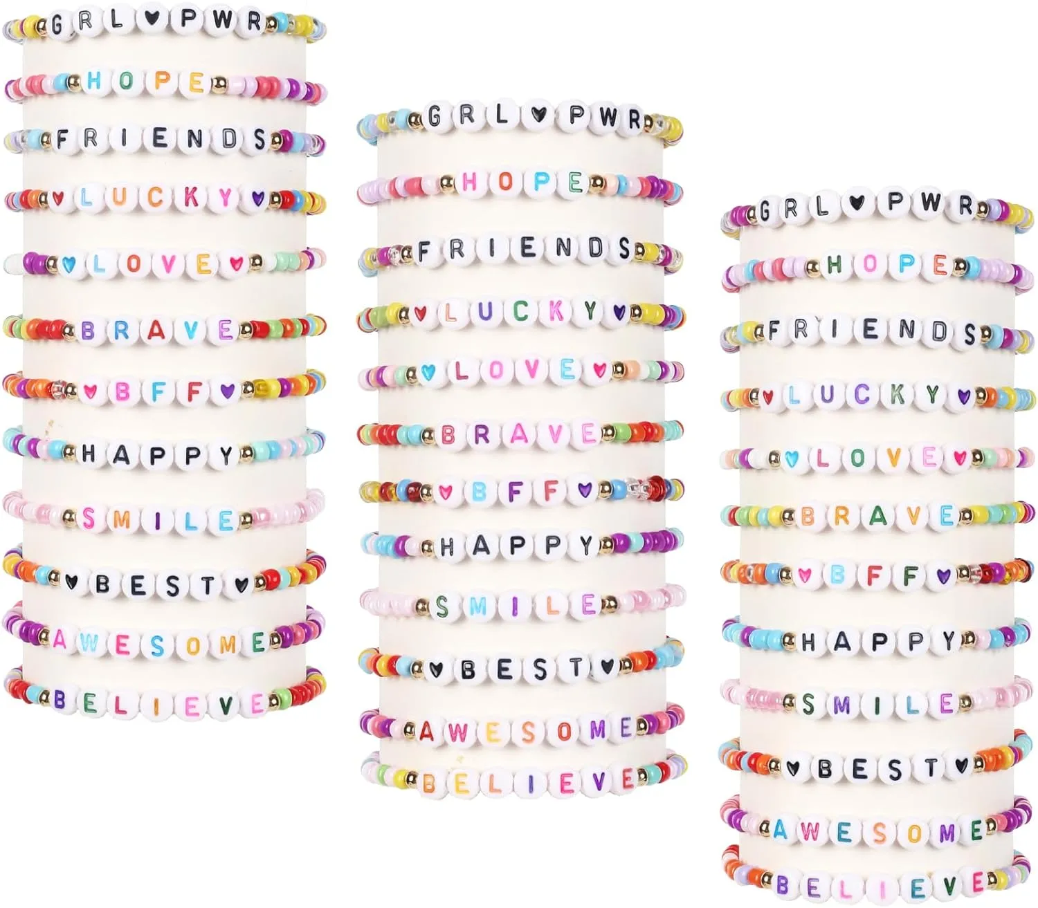 Vefungyan Clay Bead Bracelets for Women: 21PCS Heishi Clay bracelet stack Inspire Elastic Layering Rainbow Disc Summer Boho Beach Bracelets