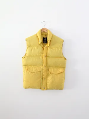 vintage 70s yellow puff vest