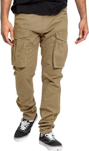 Weatherproof Men's Pants Mens Casual Elastic Drawstring Cargo Pants Lightweight Relaxed Fit Cotton Workout Sweatpants