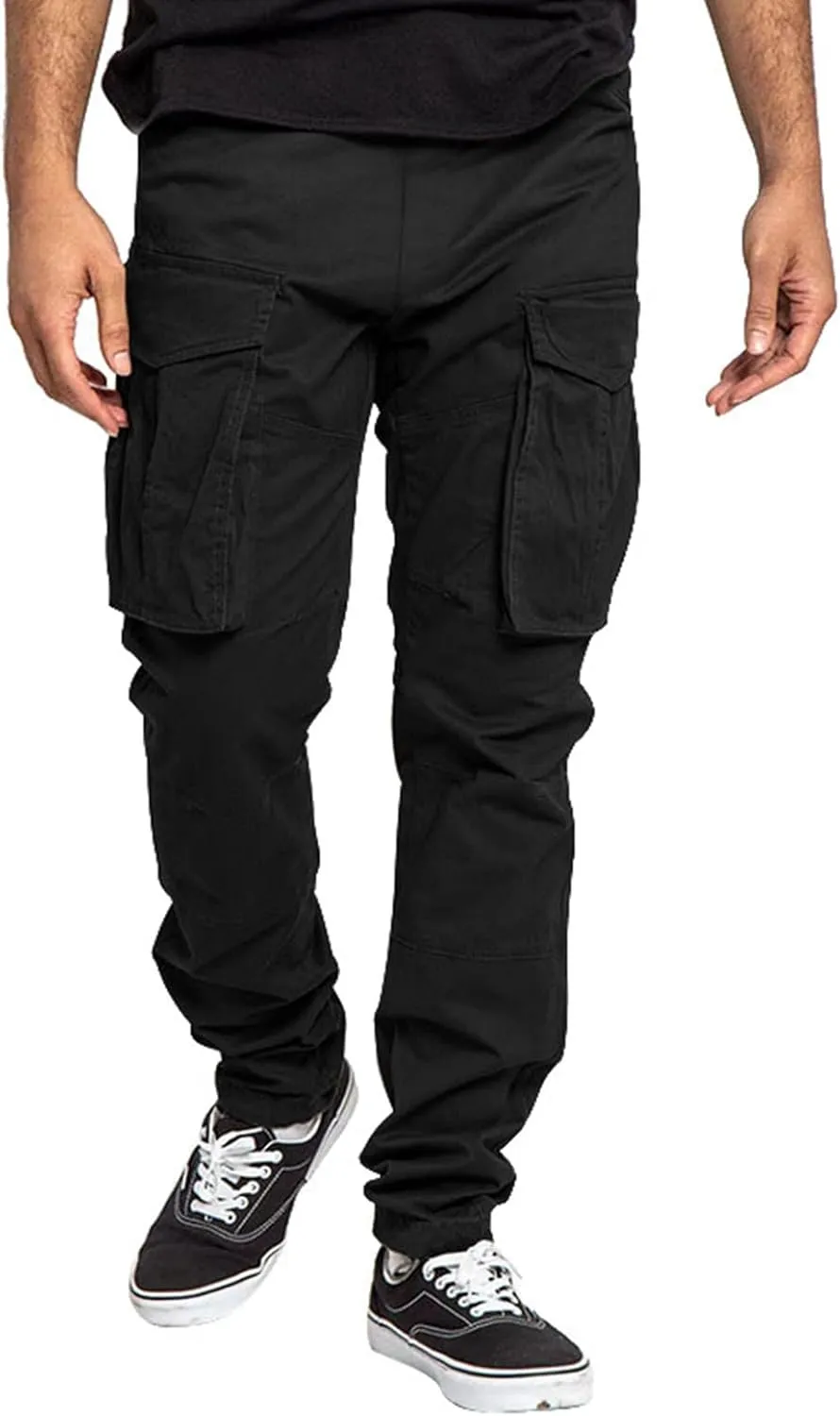 Weatherproof Men's Pants Mens Casual Elastic Drawstring Cargo Pants Lightweight Relaxed Fit Cotton Workout Sweatpants