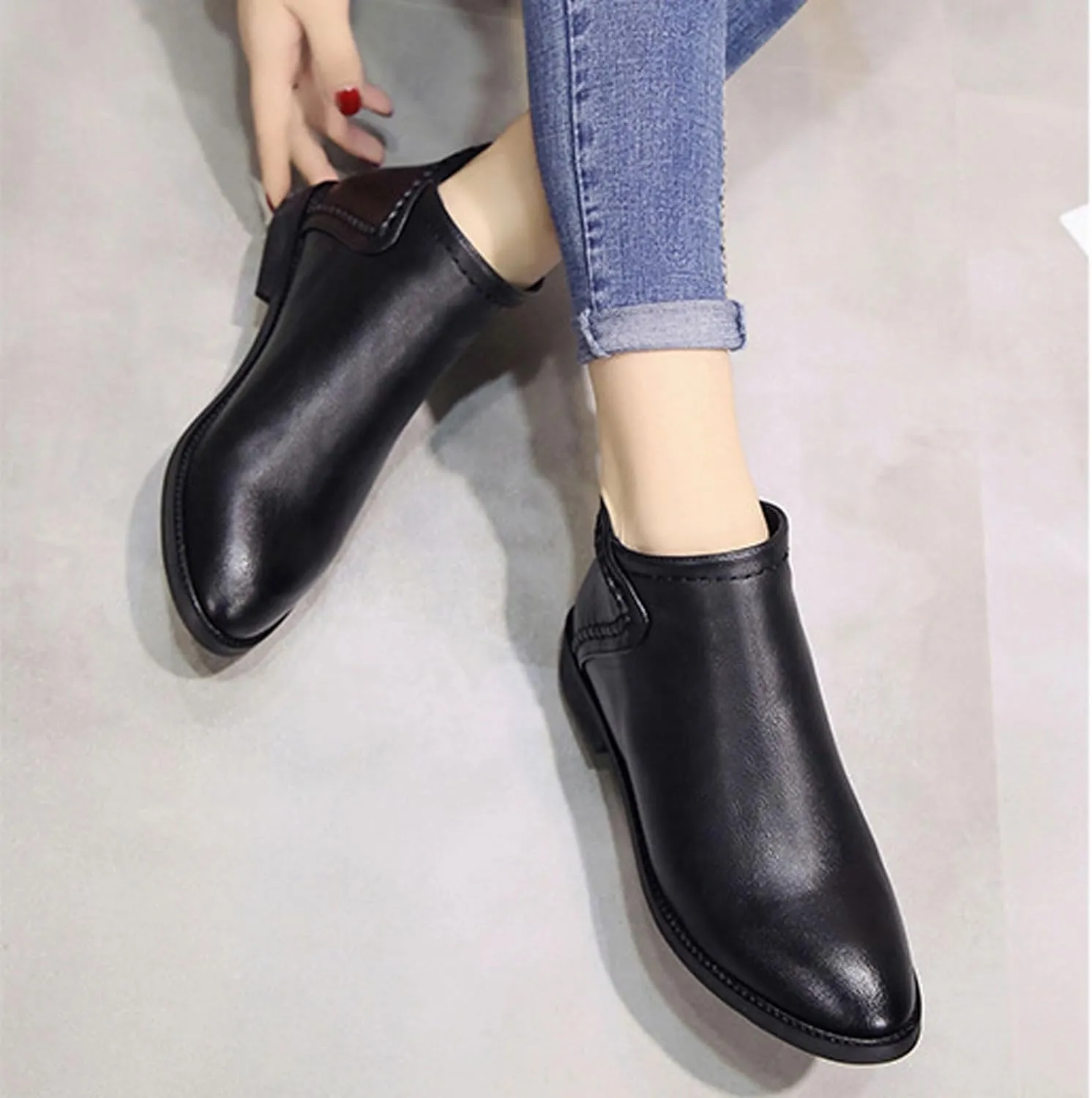 Women Ankle Boots Flat Booties for Women Arch Support Boots for Women Non Slip Boots for Women Womens Ankle Boots Flat Low Heel Booties White Ankle Cowgirl Boots for Women