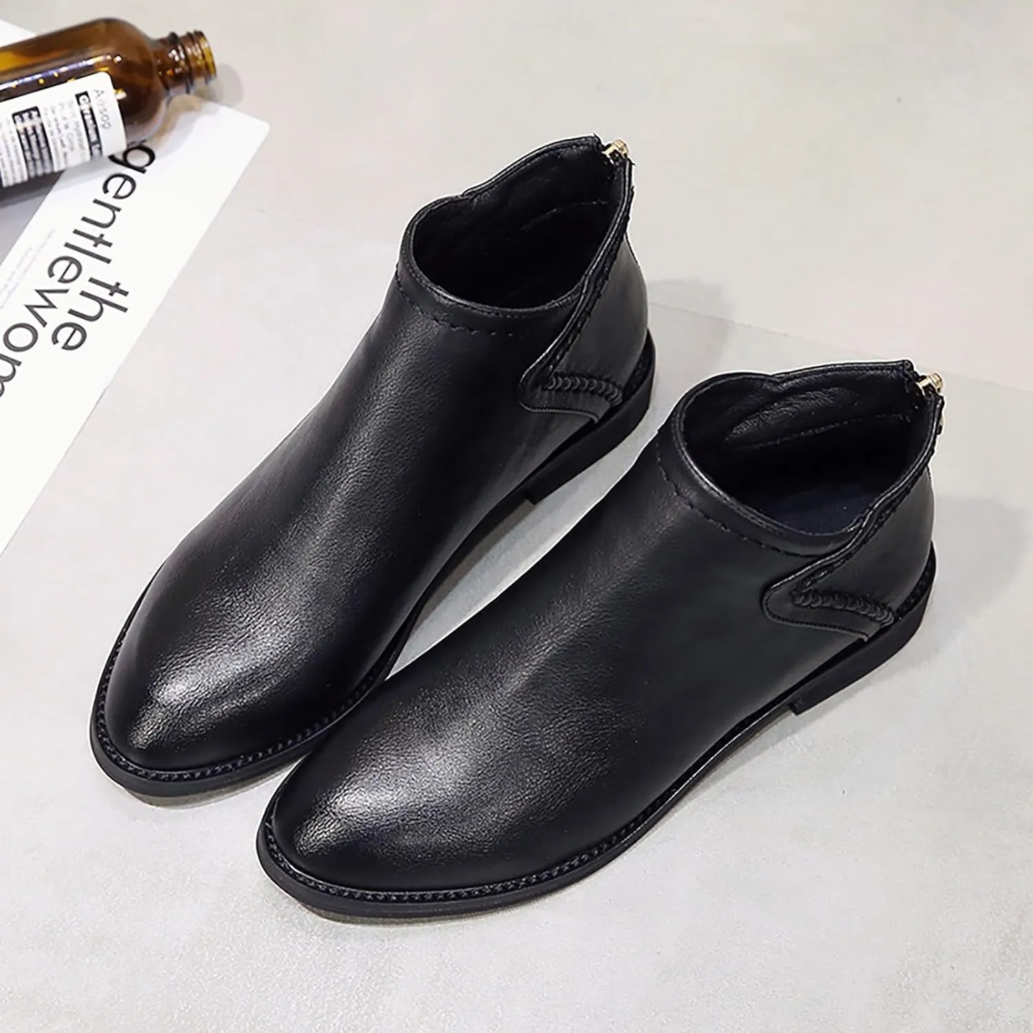 Women Ankle Boots Flat Booties for Women Arch Support Boots for Women Non Slip Boots for Women Womens Ankle Boots Flat Low Heel Booties White Ankle Cowgirl Boots for Women