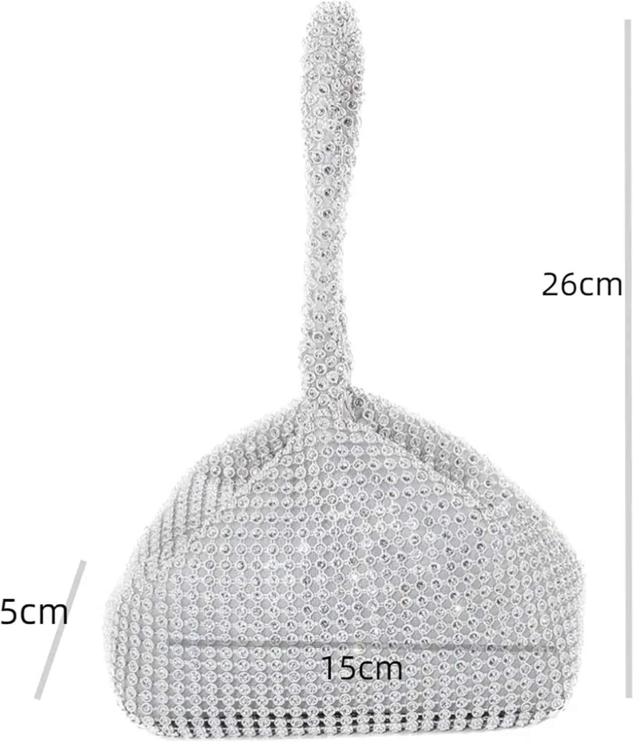 Women Diamond Dinner Bag Ladies Clutches Handbag Dress Banquet Evening Bag Coin Purse for Girlfriend Gift(Mines Silver)