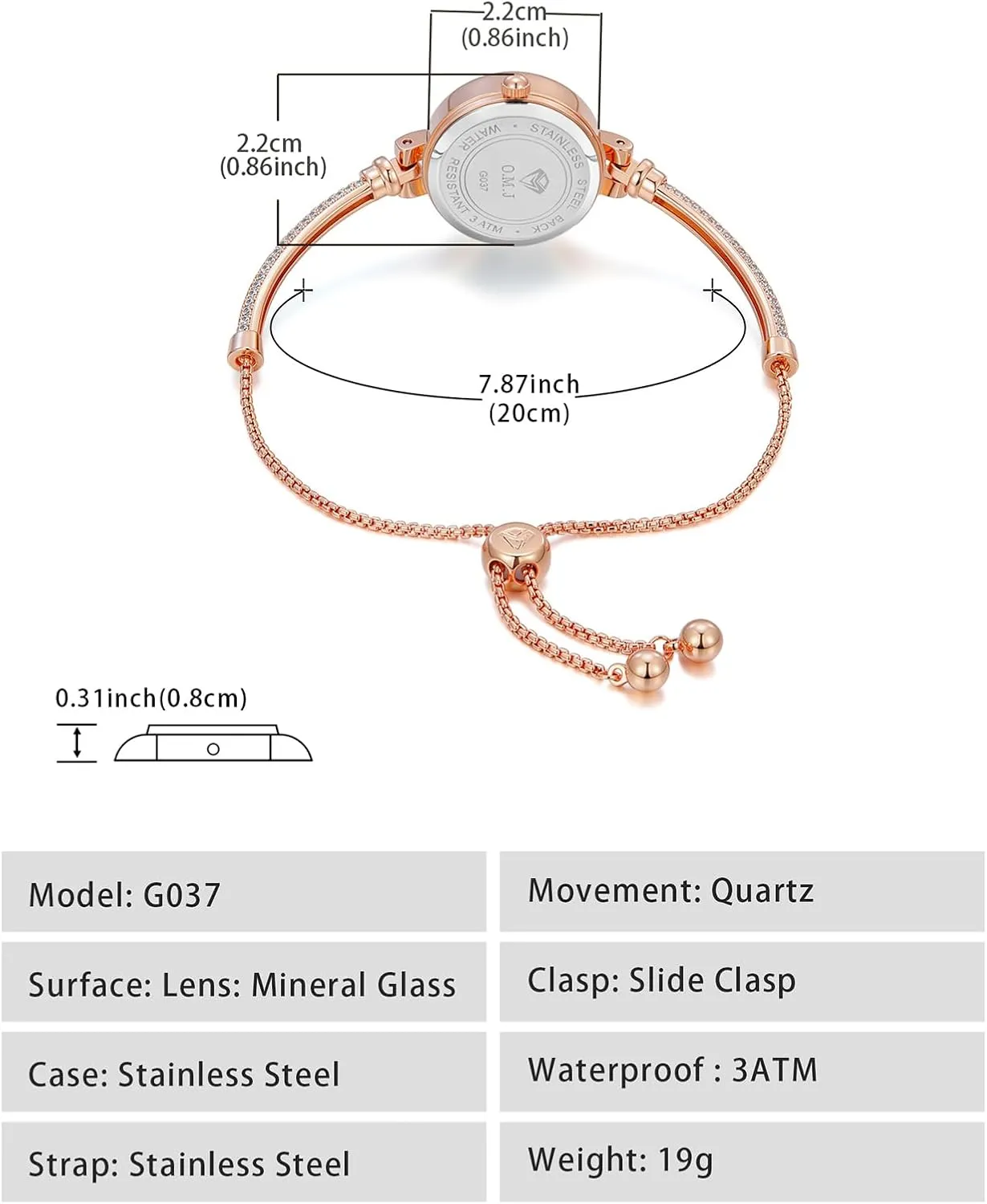 Women Quartz Watch Bracelet Watches with Crystals Waterproof Analog Fashion Luxury Dress Wristwatch for Women Wife Birthday Christmas Gifts