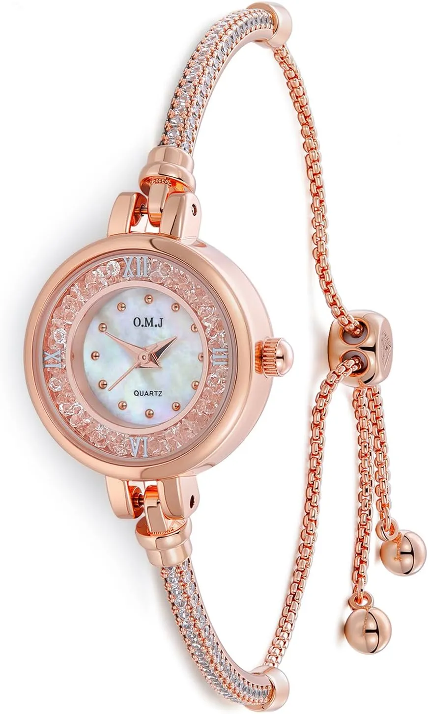 Women Quartz Watch Bracelet Watches with Crystals Waterproof Analog Fashion Luxury Dress Wristwatch for Women Wife Birthday Christmas Gifts