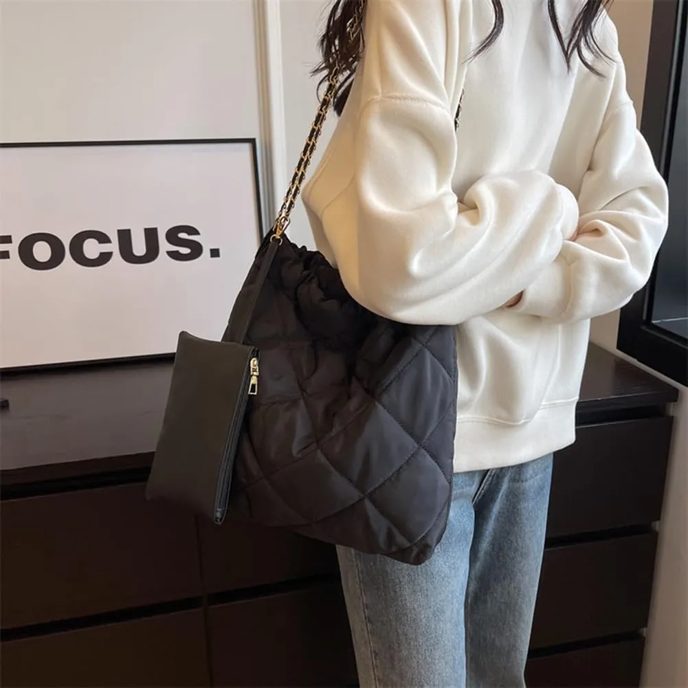 Women Quilted Bags Lar ity Litweit Crossbody Bag Puffer Tote Bag Trendy Y2k Hobo Bag
