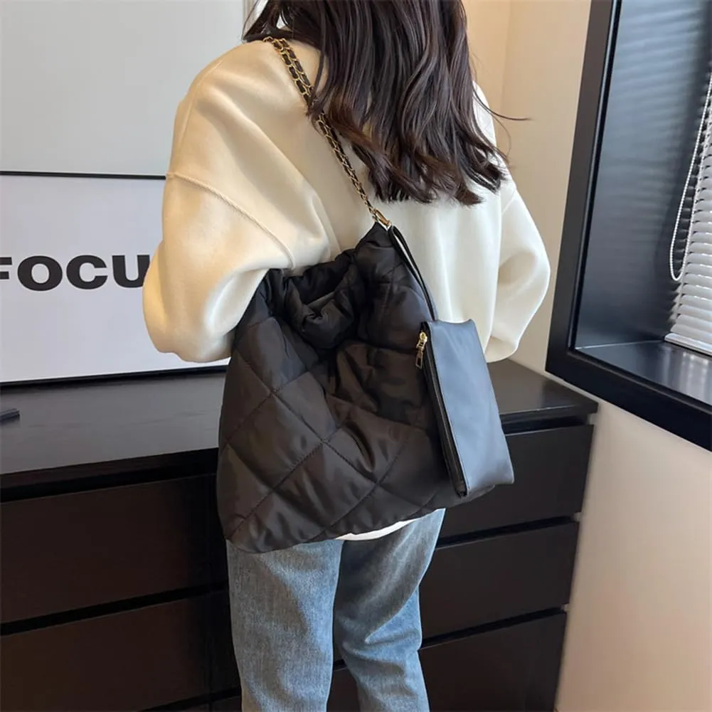Women Quilted Bags Lar ity Litweit Crossbody Bag Puffer Tote Bag Trendy Y2k Hobo Bag