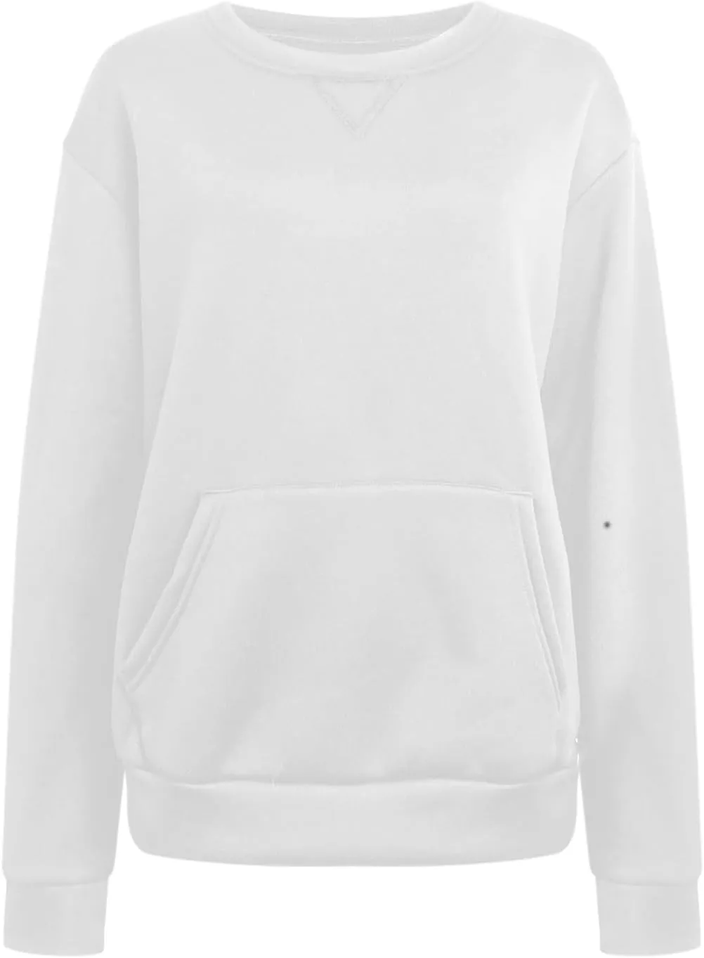Women Solid Colors Crewneck Sweatshirts Long Sleeve Pullover Tops No Hood Cute Sweatshirt Comfort Sweaters 2024