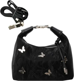 Women Tote Handbags Butterfly Vegan Leather Shoulder Bags with Adjustable Strap Trendy Crossbody Purse