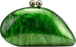 Women Unique Acrylic Evening Clutch Chain Shoulder Crossbody Bag Wedding Party Banquet