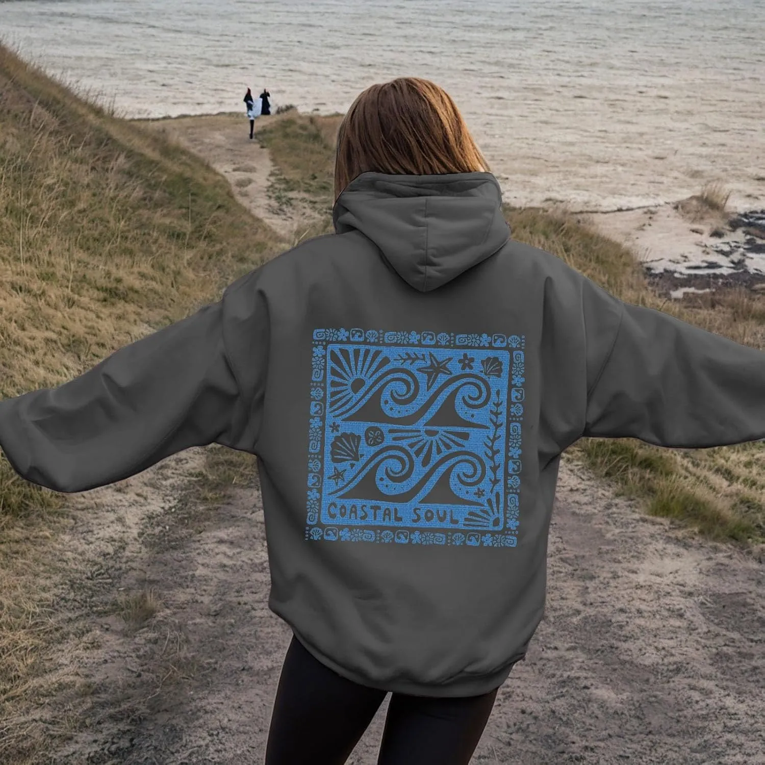 Women Y2k Graphic Hoodies Cute Preppy Embroidery Hibiscus Hoodie Flower Pullover Oversized Sweatshirts Teen Clothes
