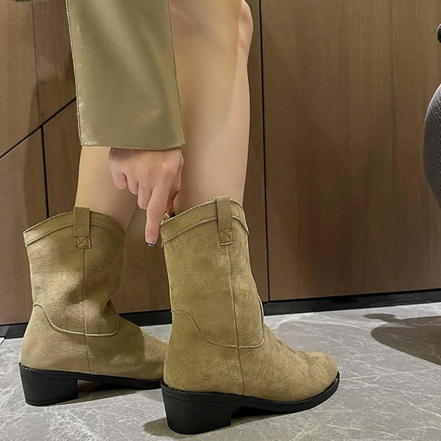 Womens Black Ankle Boots Country Boots Womens Work Boot Lady Boots for Women On Womens Flat Black Ankle Boots Ankle Bootie for Women Low Heel