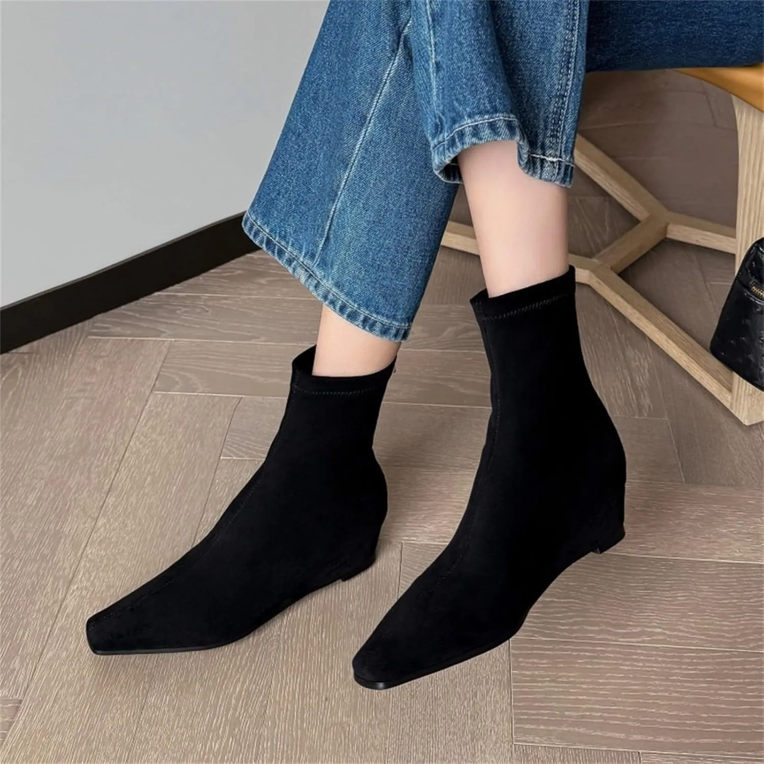 Womens Booties Low Heel Square Toe Ankle Boots Cowboy Boots for Women Mid Calf Womens Taupe Boots Womens Wide Width Booties and Ankle Boots Womens Wide Width Ankle Booties