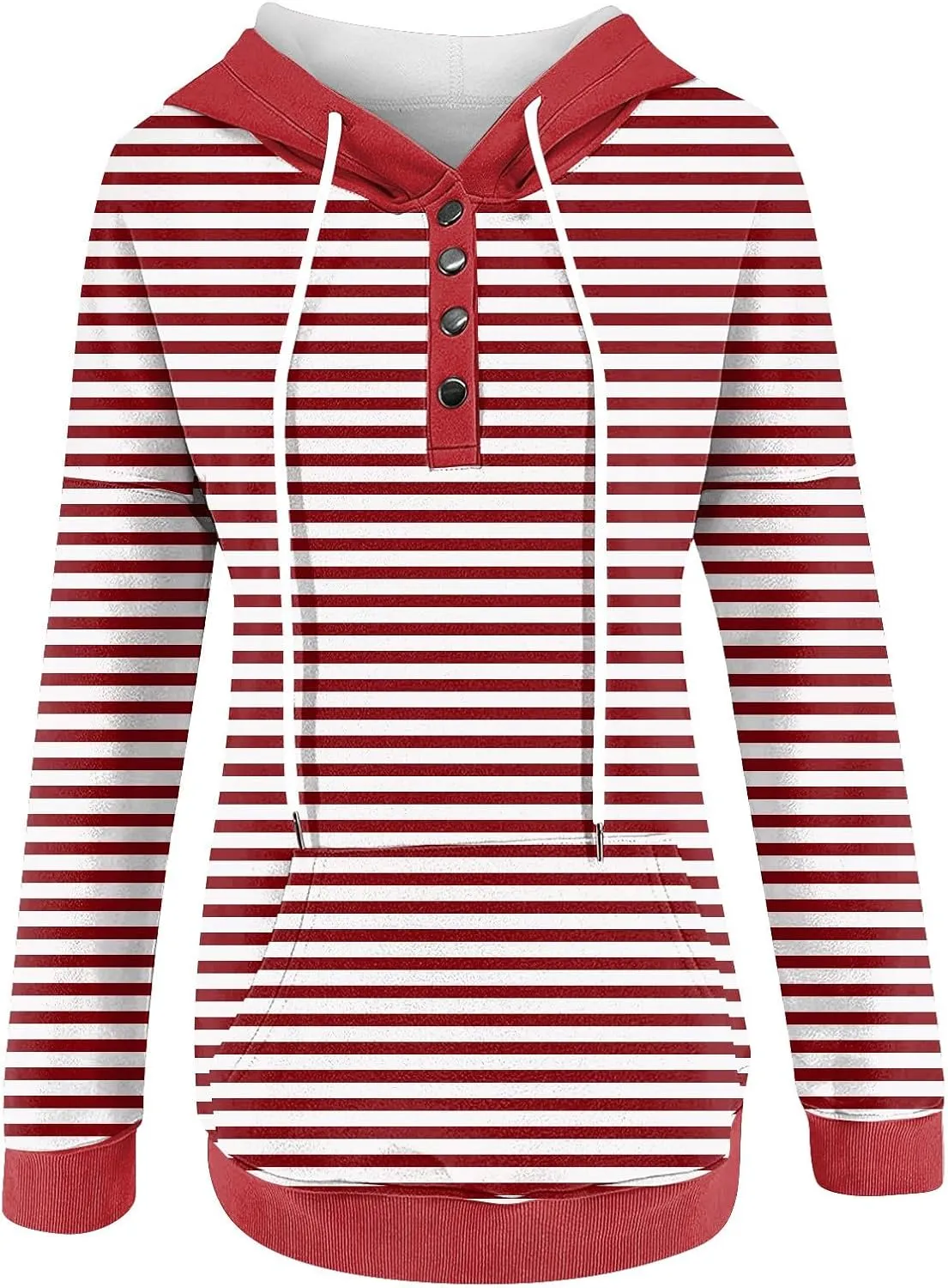 Womens Fall Sweatshirts 2024 Hoodies Button Collar Drawstring Pullover Casual Long Sleeve Tops Shirts