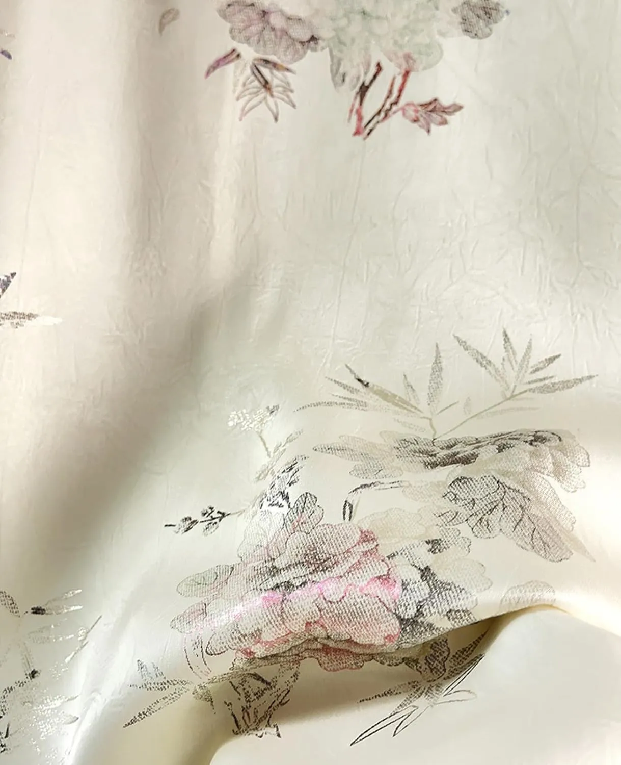 Womens Floral Satin Silk High Waisted Midi Length Skirts Summer Zipper Trendy Side Split Skirts