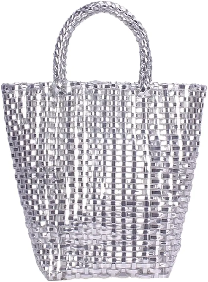Womens Handwoven Handbags Casual Shoulder Bag Small Bucket Hobo Tote Bag Straw Summer Beach Purses for Vacation