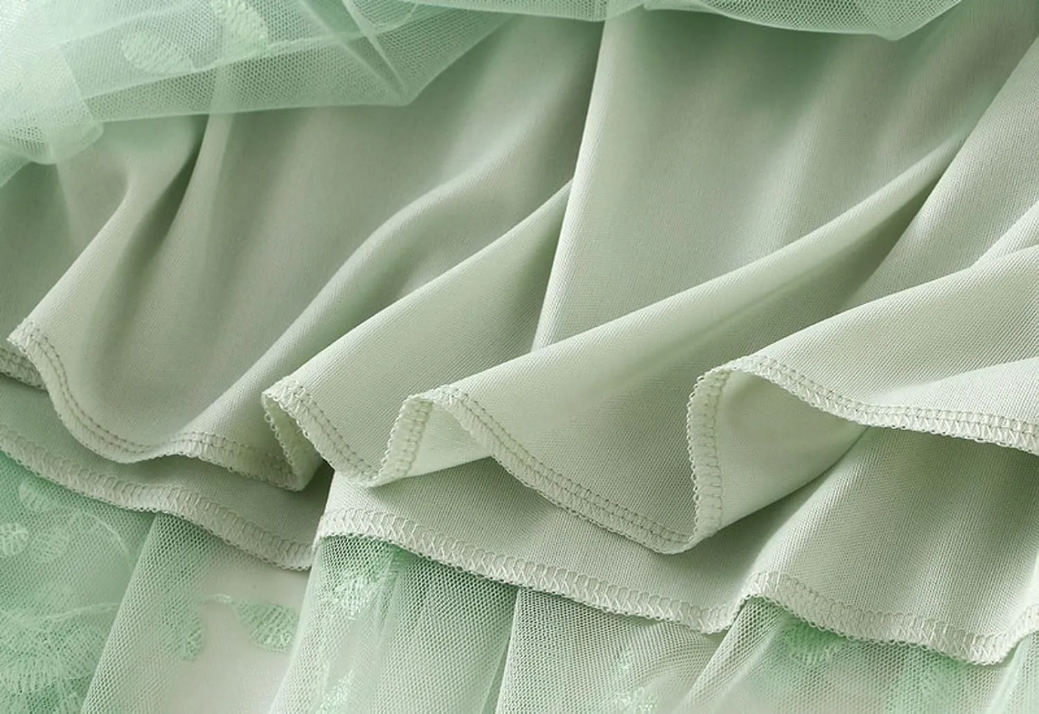 Womens Midi Tulle Skirt Embroidery Floral Layered Skirts Elastic High Waist Tutu Skirt Mesh A Line Fairy Skirts 2025