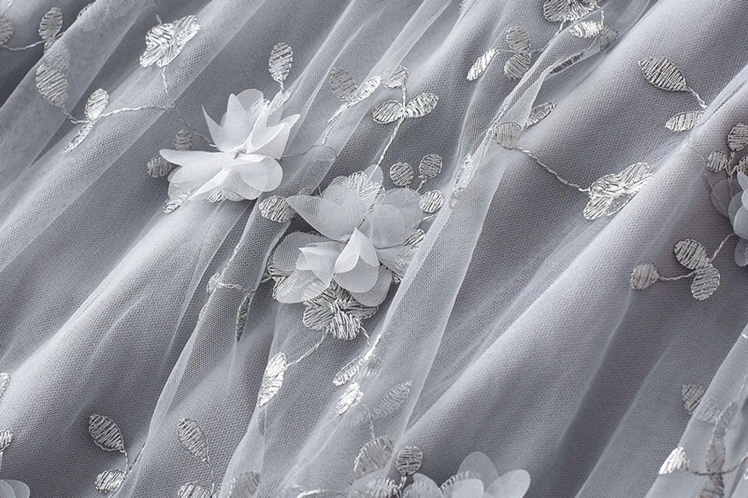 Womens Midi Tulle Skirt Embroidery Floral Layered Skirts Elastic High Waist Tutu Skirt Mesh A Line Fairy Skirts 2025