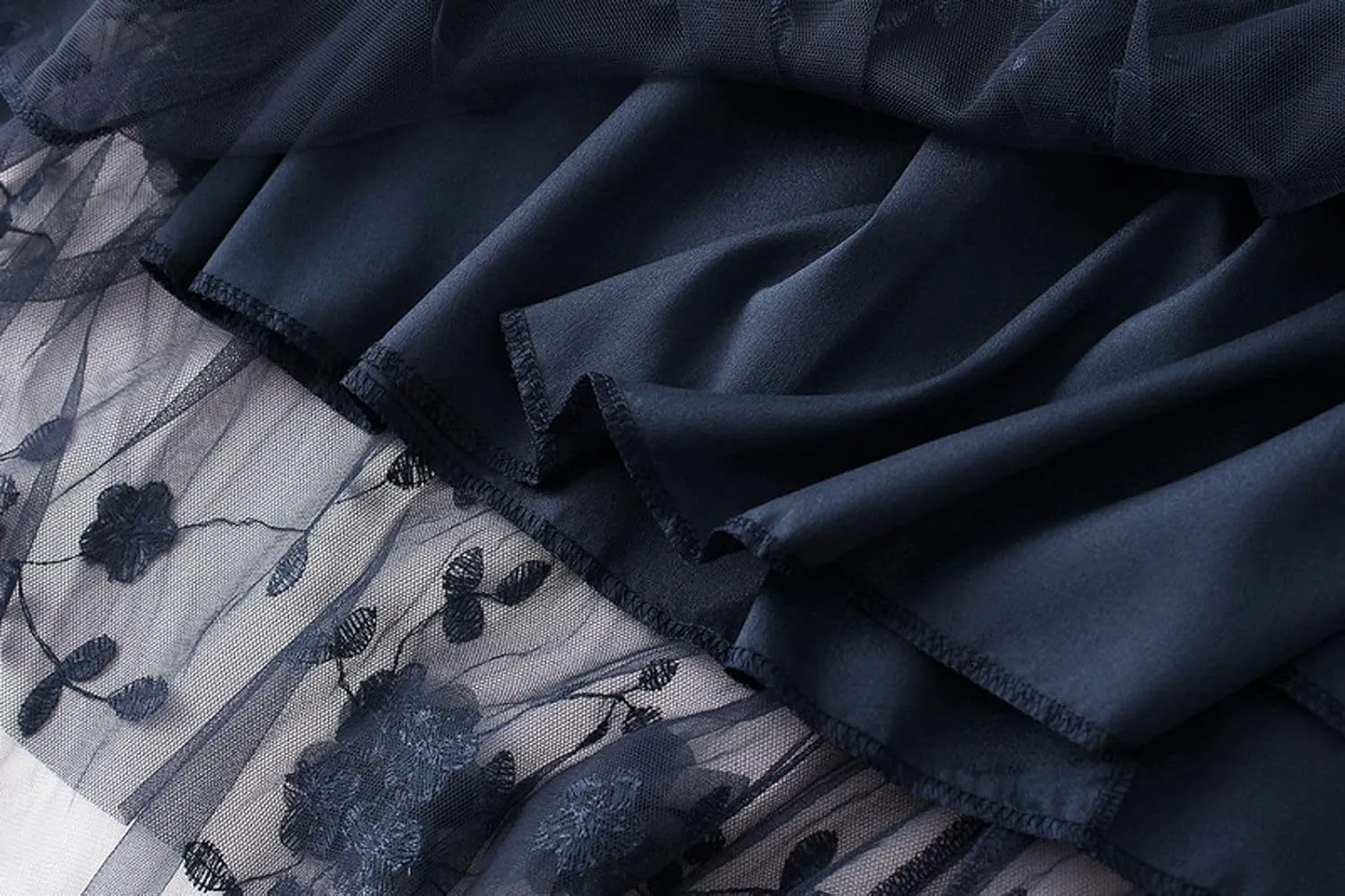 Womens Midi Tulle Skirt Embroidery Floral Layered Skirts Elastic High Waist Tutu Skirt Mesh A Line Fairy Skirts 2025