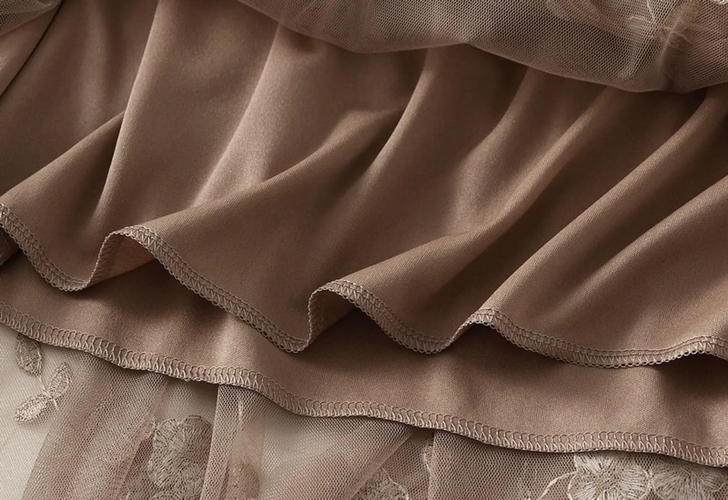 Womens Midi Tulle Skirt Embroidery Floral Layered Skirts Elastic High Waist Tutu Skirt Mesh A Line Fairy Skirts 2025