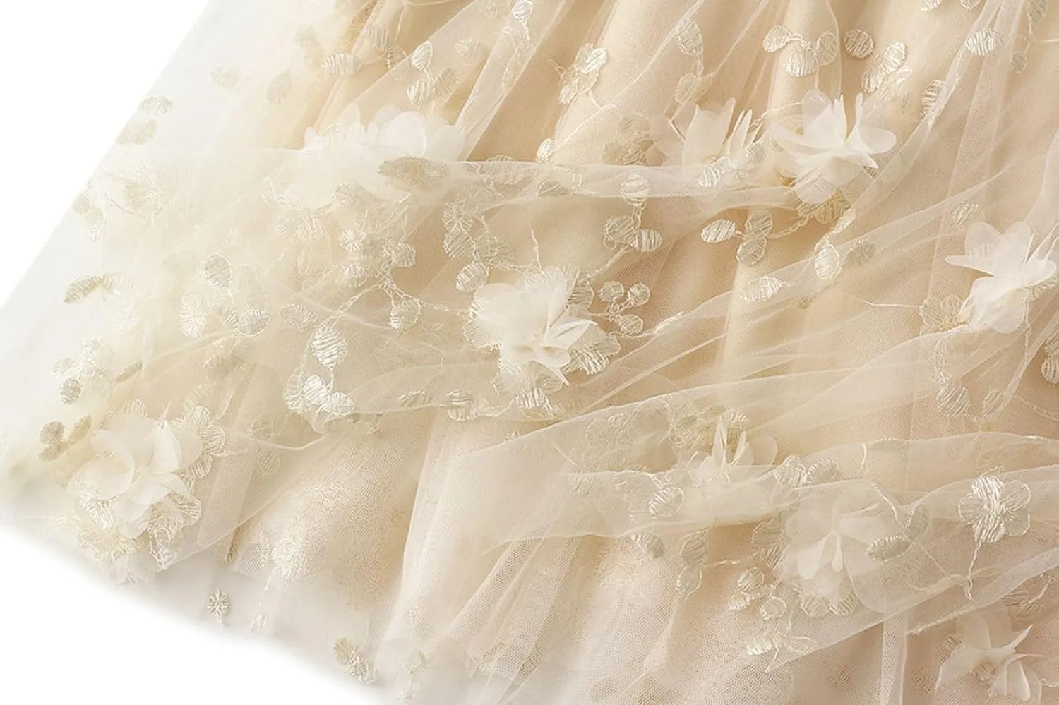 Womens Midi Tulle Skirt Embroidery Floral Layered Skirts Elastic High Waist Tutu Skirt Mesh A Line Fairy Skirts 2025
