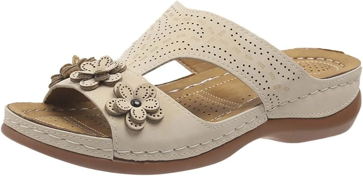 Womens Orthopedic Sandals Comfortable Dressy Arch Support Open Toe Slippers Flat Thong Sandals