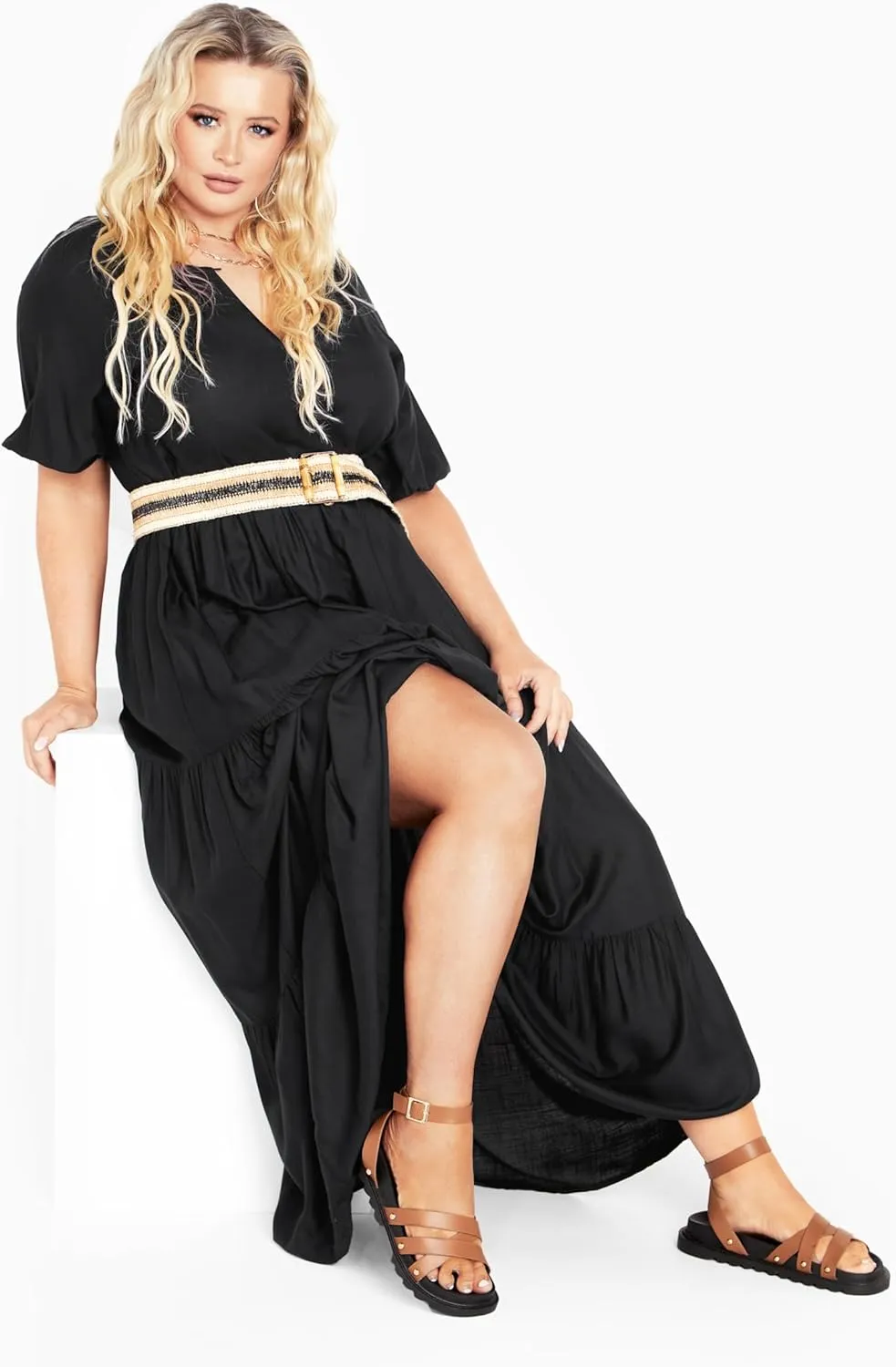 Women's Plus Size Marcie Tiered Maxi Dress