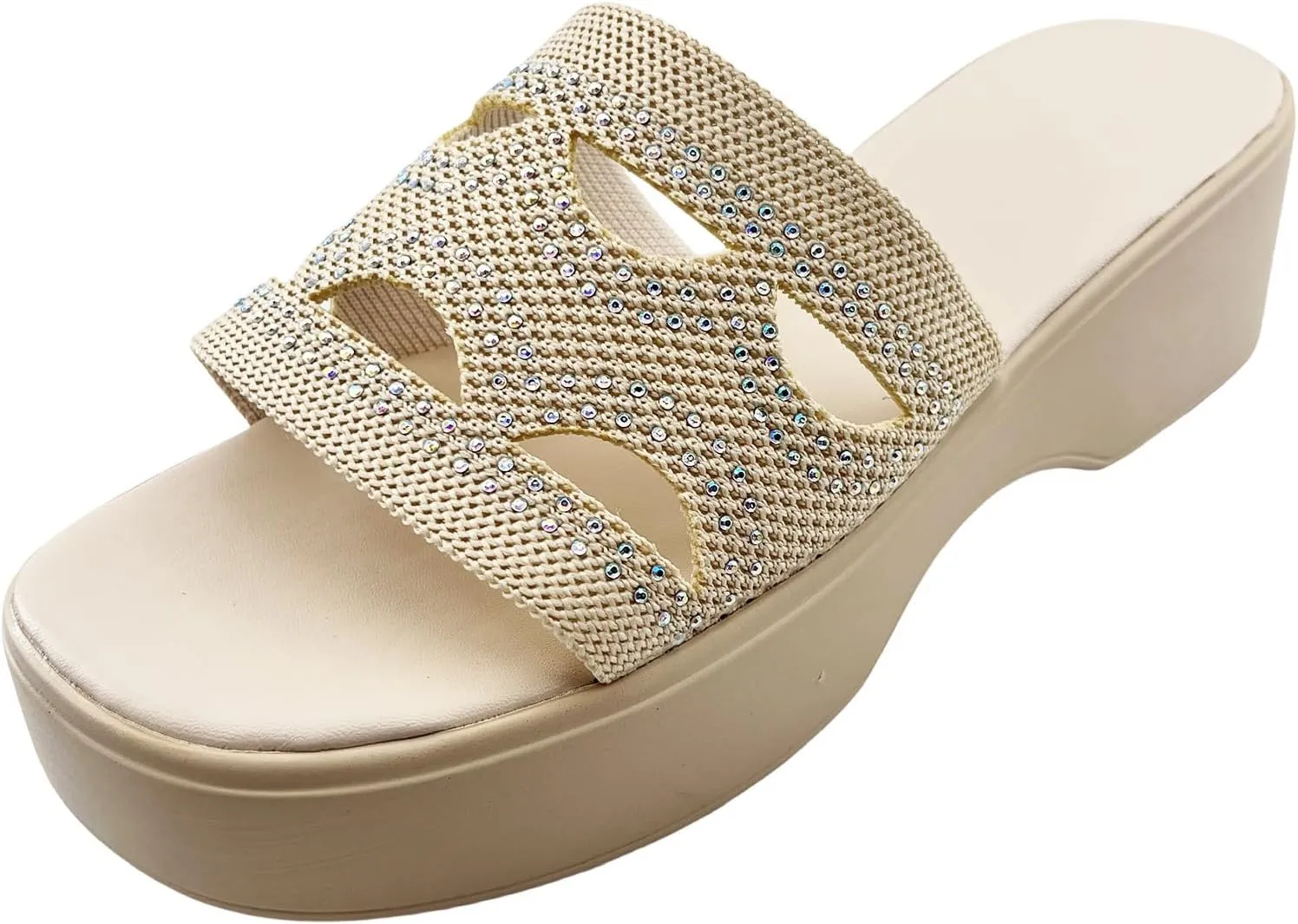 Womens Slide Sandals Plantar Fasciitis Arch Support Shoes Slip On Open Toe Thick Cushion Slippers Boho Beach Sandal Summer Walking Sandals Comfortable Casual Shoes Yoga Mat Shoe