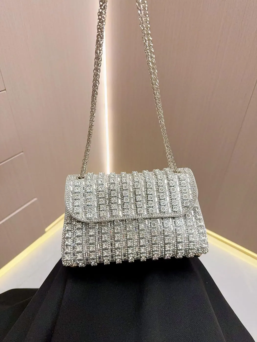 Womens Sparkly Rhinestone Crystal Glitter Clutch Purse Evening Handbag Shoulder Bag for Wedding Party Prom