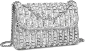 Womens Sparkly Rhinestone Crystal Glitter Clutch Purse Evening Handbag Shoulder Bag for Wedding Party Prom