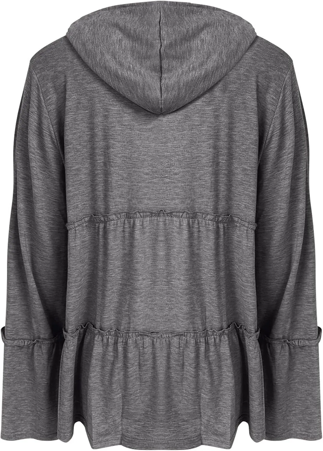 Women's Zip Up Blouses Long Sleeve V Neck Dressy Peplum Casual Tops Babydoll Shirts Fashion Lightweight Hoodies