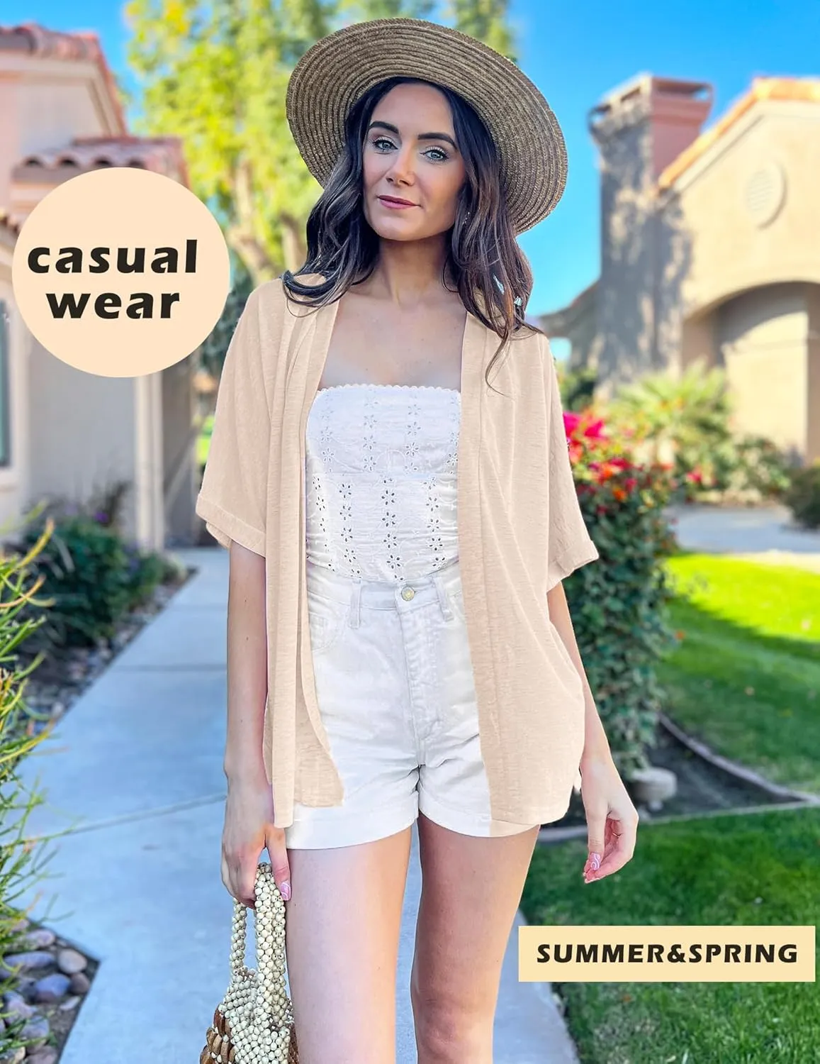 Yekaty Lightweight Cardigans for Women Casual Summer Short Sleeve Cardigan Open Front Beach Coverups 2025