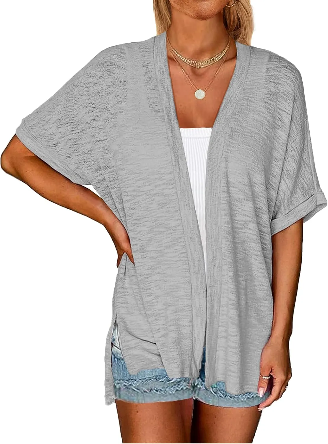 Yekaty Lightweight Cardigans for Women Casual Summer Short Sleeve Cardigan Open Front Beach Coverups 2025